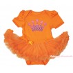Queen's Day Orange Baby Bodysuit Pettiskirt & Sparkle Light Pink Crown Print JS4446